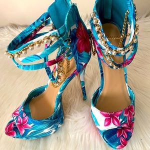 Shoe Dazzle Pumps, Elsa Tropical Blue